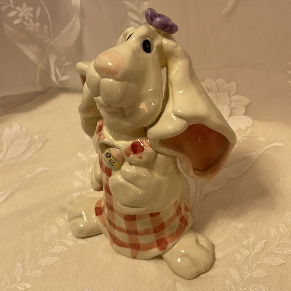 Floppy Eared Rabbit Easter Ceramic Farmhouse Cottagecore Rabbit/ Bunny. No Chips - Picture 4 of 10